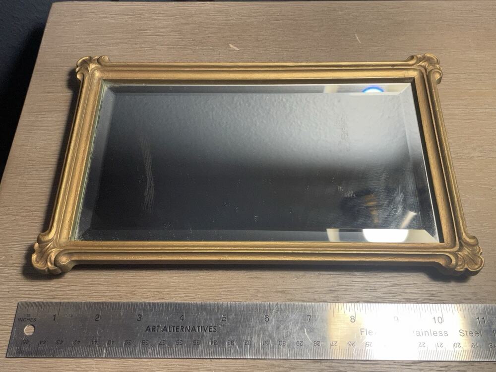 Set of 2 Vintage HOMCO Home Interiors Gold Beveled Wall Mirrors Hollywood Regenc